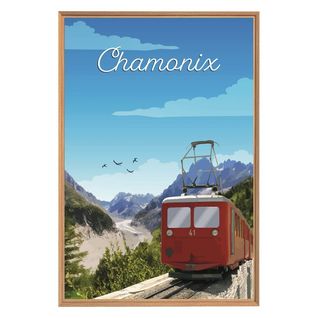 Tableau Mural Encadré Train Du Montenvers Chamonix 65x97 Cm