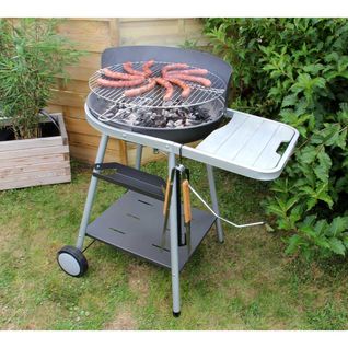 Barbecue À Charbon De Bois Avec Grille Pivotante - 86 X 63,5 X 95 Cm - Acier