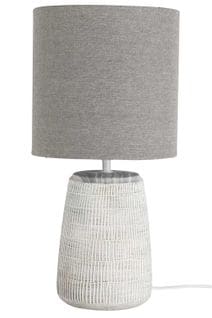Lampe céramique H.45 cm ROZENN gris platine