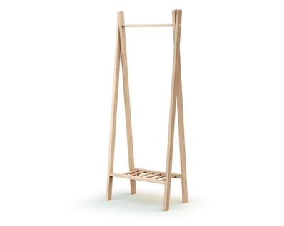 Porte Vêtement Enfant En Bois Essentiel Hêtre Brut 50 X 30 X 130 Cm