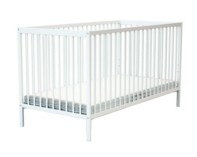 Lit Bébé En Bois Avec Matelas En Bois Essentiel Blanc