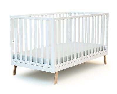 Lit Bébé Évolutif En Bois Confort Blanc 70 X 140 Cm