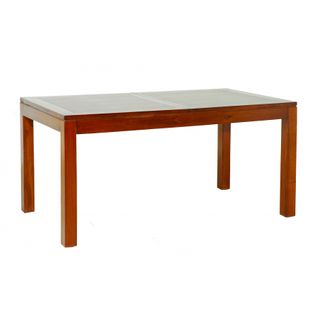 Eden - Table à Manger Rectangulaire Marron Rallonge 160/200cm Bois Mindi