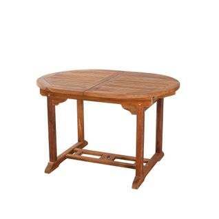 Hanna - Table De Jardin 4/6 Personnes - Ovale Extensible 120/180 X 90 Cm En Bois Teck Huilé