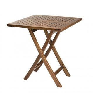 Hanna - Table De Jardin 2 Personnes - Carrée Pliante 70x70cm En Bois Teck Huilé