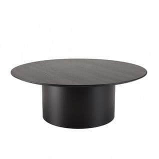 Daly - Table Basse Ronde Noire 90x90cm Piètement Métal