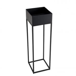 Daly - Sellette Carrée / Porte Plantes Mm Noire Piètement Métal