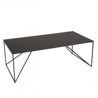 Daly - Table Basse Rectangulaire Noire 120x60cm Piètement Métal