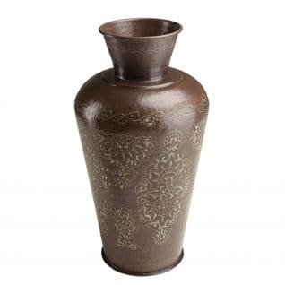 Honore - Vase Alu L35cm H70cm Couleur Cuivre Foncé Patine Antique