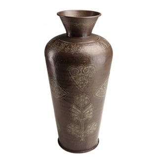 Honore - Vase Alu L40cm H85cm Couleur Cuivre Foncé Patine Antique