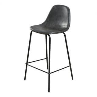 Augustin - Lot De 2 Tabourets De Bar John Anthracite Hauteur D'assise 65cm