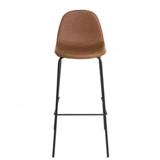 Augustin - Lot De 2 Tabourets De Bar John Marron Hauteur D'assise 80cm