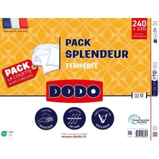 Pack Couette 220 X 240 Cm + 2 Oreillers 60x60 Cm - Splendeur - Garnissage 100% Polyester