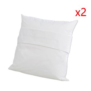 Lot De 2 Protège Oreillers Anti-acariens Et Absorbant 60 X 60 Cm Blanc