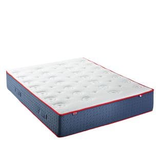 Matelas Ressort Le Veritable Mi-ferme 140 X 190 Cm Blanc Epaisseur 30 Cm, Bleu Foncé