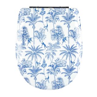 Abattant Easy Clip Avec Descente Assistée Au Style Palmeraie - 38x49.5 Cm - Bleu