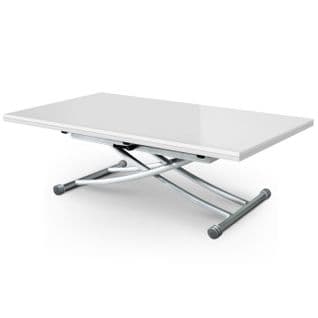 Table Basse Rectangulaire "higher" 150cm Blanc Laqué