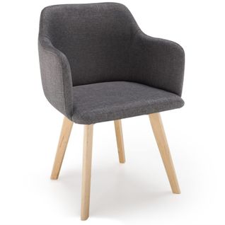 Fauteuil Scandinave En Tissu "sweet Color" 76cm Gris Foncé