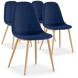 Lot De 4 Chaises Scandinave "bonnie" 87cm Bleu