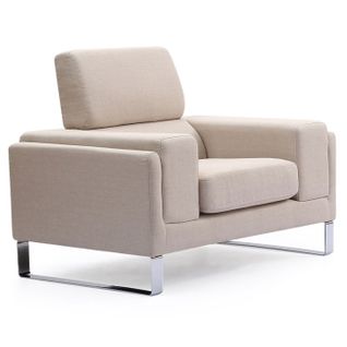 Fauteuil En Tissu "ezekiel" 104cm Beige