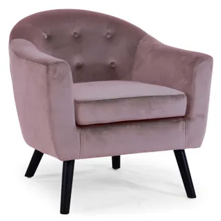 Fauteuil Scandinave Velours "lopy" 79cm Rose