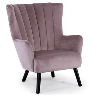 Fauteuil Scandinave Velours "velvet" 94cm Rose