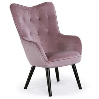 Fauteuil Scandinave Velours "vianey" 100cm Rose