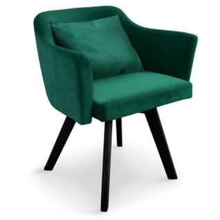 Fauteuil Scandinave En Velours "delante" 67cm Vert