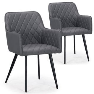 Lot De 2 Chaises Design "claren" 86cm Gris