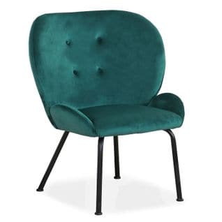 Fauteuil Design En Velours "giovanni" 86cm Vert