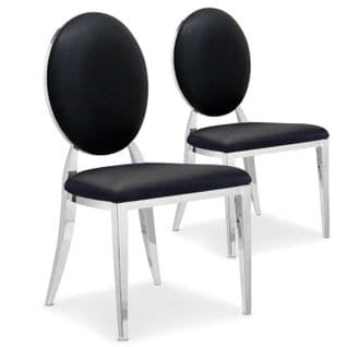 Lot De 2 Chaises Médaillon "tatianna" 90cm Noir