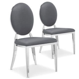 Lot De 2 Chaises Médaillon "tatianna" 90cm Gris