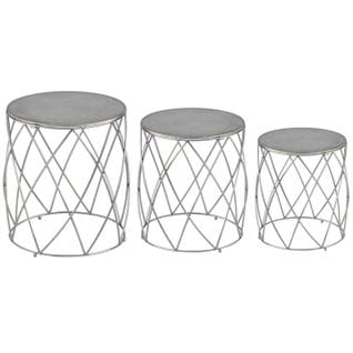 Lot De 3 Tabourets Design "ammy" 51cm Argent