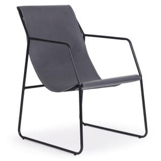 Fauteuil Design En Métal "lysio" 88cm Gris et Noir