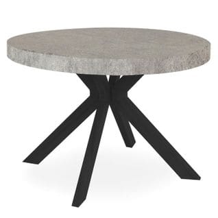Table Ronde Extensible "zefane" 160-260cm Noir et Gris