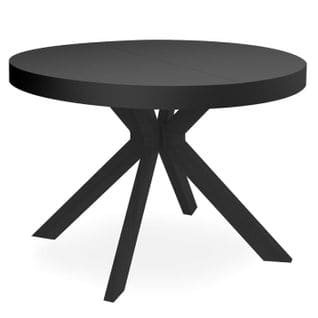 Table Ronde Extensible "zefane" 160-260cm Noir