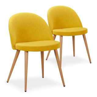 Lot De 2 Chaises Scandinaves "morro" 78cm Jaune