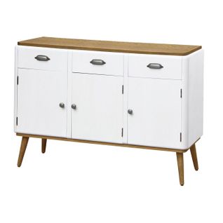 Buffet Scandinave 3 Tiroirs "kuito" 119cm Blanc