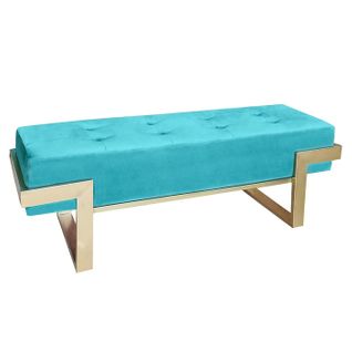 Banquette Design En Velours "zongo" 140cm Menthe