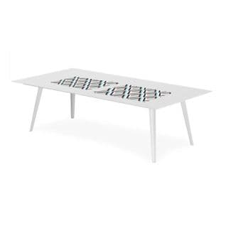 Table Basse 4 Covers "géométrique" 120cm Blanc
