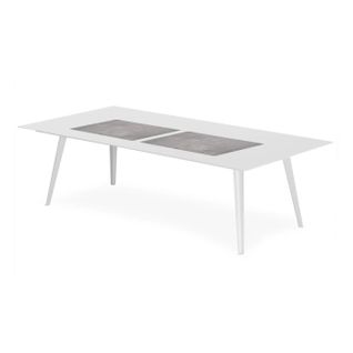 Table Basse 4 Covers "effet Béton" 120cm Blanc