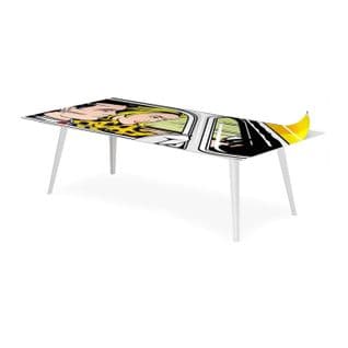 Table Basse 1 Cover "fast Car" 120cm Blanc
