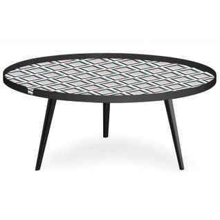 Table Basse à Rebord 1 Cover "losanges" 90cm Noir