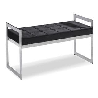 Banquette En Velours "topez" 94cm Noir et Argent