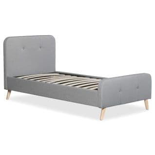 Lit Scandinave et Sommier "sad" 90x190cm Gris