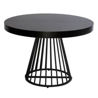 Table De Repas Ronde "virginia" 110-260cm Noir