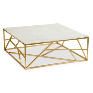 Table Basse Design En Marbre "puzzle" 99cm Or