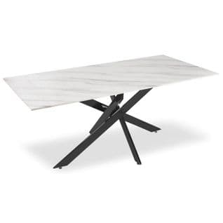Table De Repas Design "nalou" 180cm Blanc et Noir