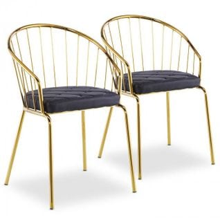 Lot De 2 Chaises Design "comado" 77cm Noir