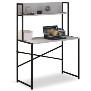 Bureau Avec Étagère Design "mazé" 140cm Blanc